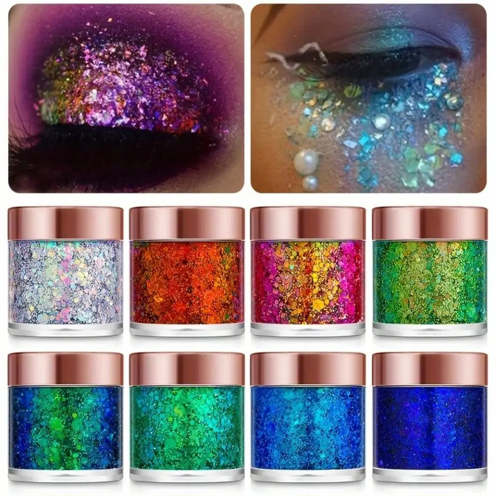 Chameleon Glitter Gel Sequins Shimmer Face Make Up Decorations Highlighter Glitter Easy To Use Long-Lasting Face Makeup Sequins