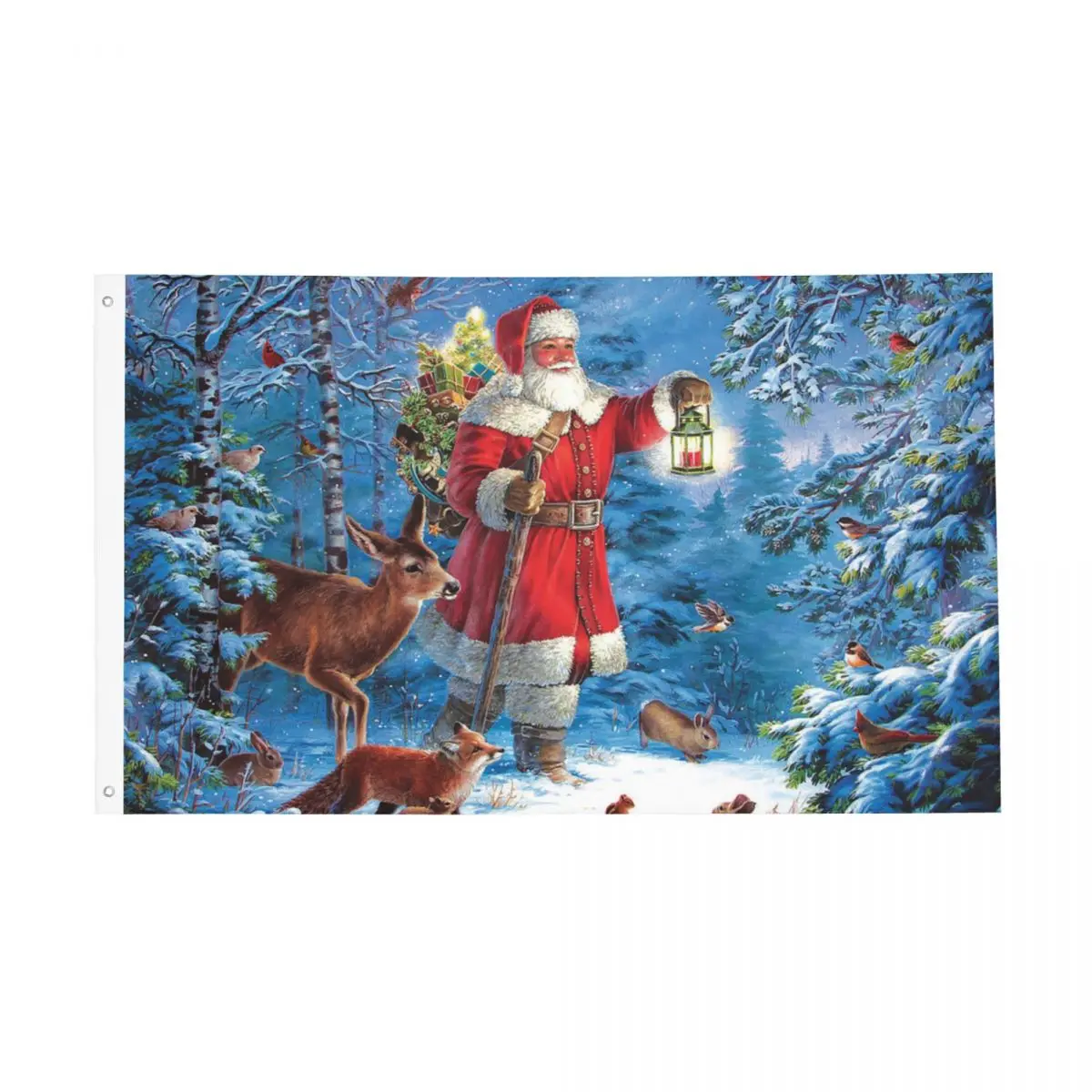 Merry Christmas Flag Indoor Outdoor Banner Polyester Santa Deer New Year Decoration Fade Proof 2x3 3x5 4x6 FT Flags