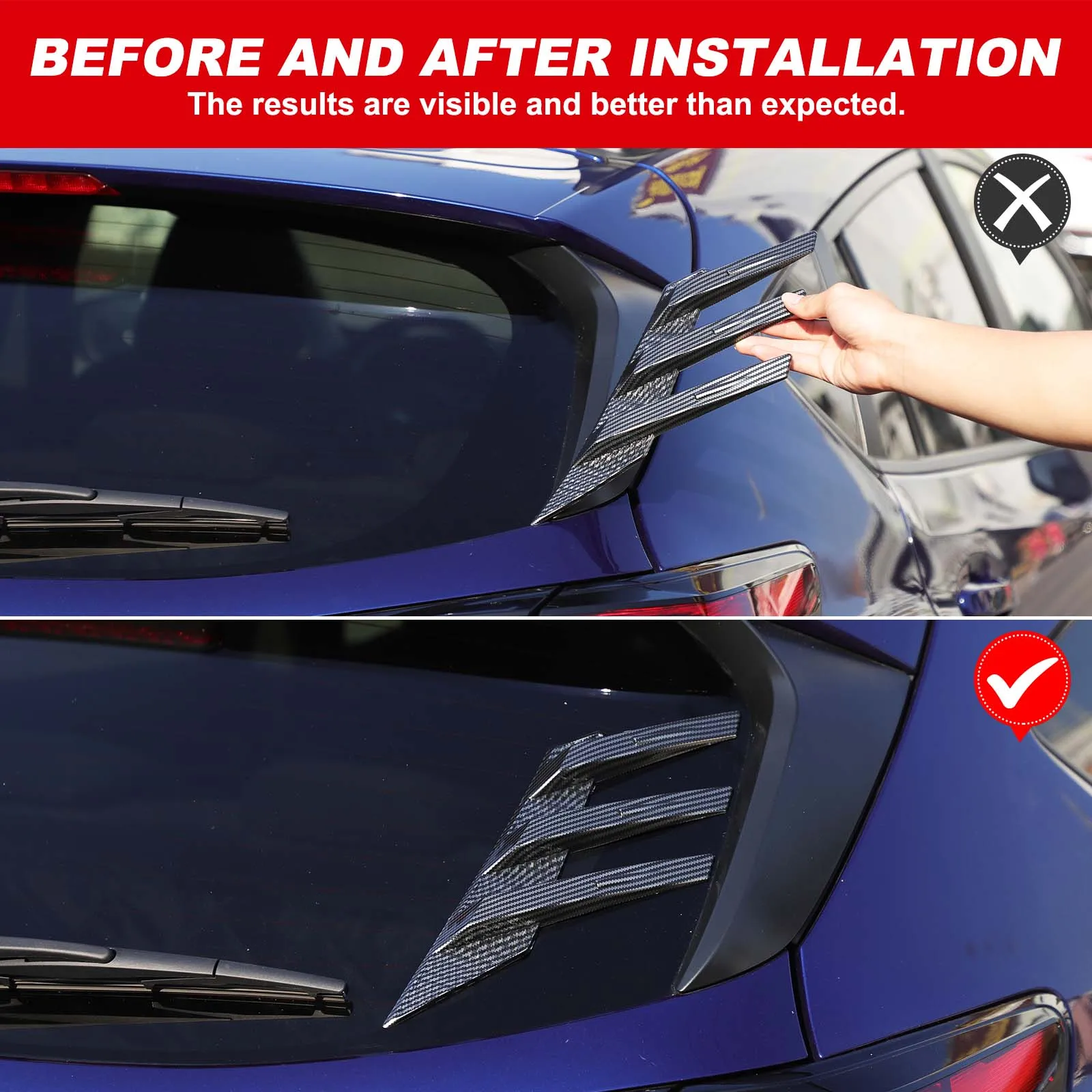 

2Pcs TPU Carbon Fiber For Subaru Crosstrek 2024+ Rear Glass Spoiler Side Fender Decoration Sticker Car Protection Accessories