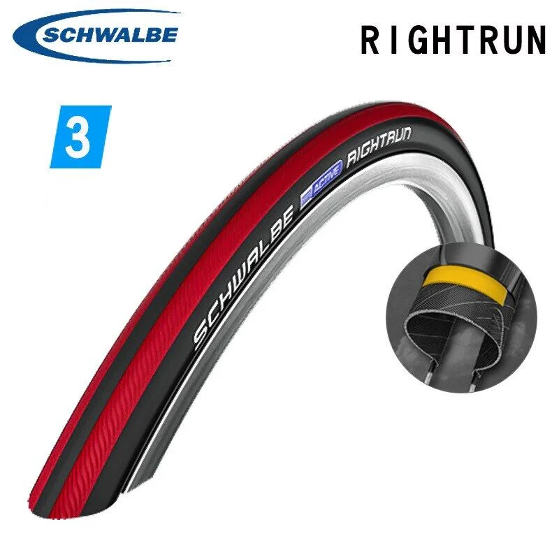 Schwalbe RIGHTRUN 24 inch Tire 25-540 24X1 Steel Wire Anti Puncture Tyre