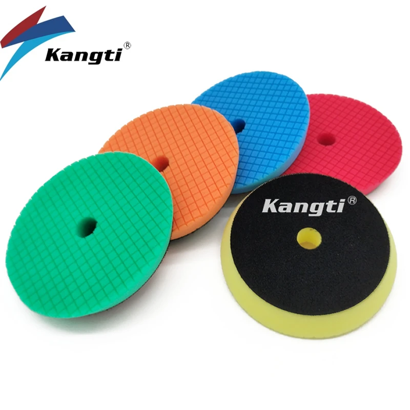 

Kangti 5/6 Inch Compound Buffing Polishing Pads Cutting Sponge Pads Kit for Car Buffer Polisher Compounding And Waxing