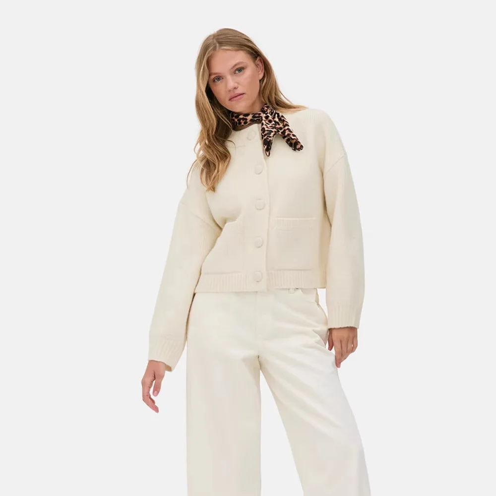 

New Fall/Winter Casual Knitwear Instagram-Inspired Women's O-Neck Cardigan Versatile Commuter Sweater for Everyday Style