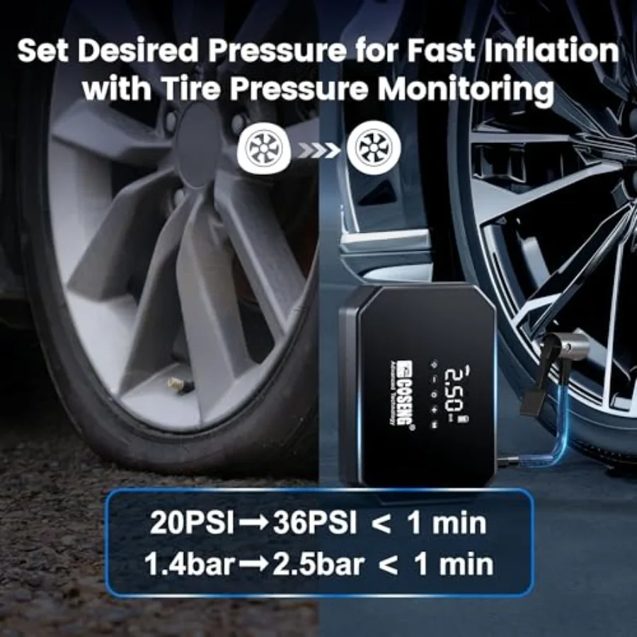 J22 3500A المحمولة الانتقال كاتب مع ضاغط الهواء 150PSI منفاخ الإطارات لتعزيز بطارية السيارة في حالات الطوارئ متوافق مع #4