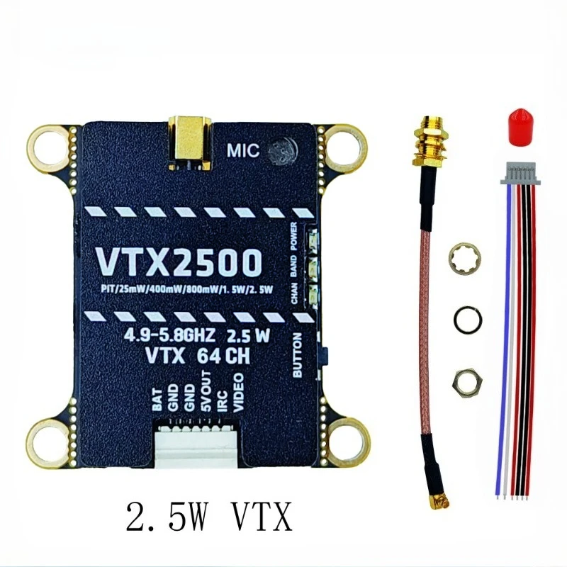 New 1.6W/2.5W High Power VTX 48CH Digital Video Transmitter for RC FPV Long Range Fixed-Wing Drones