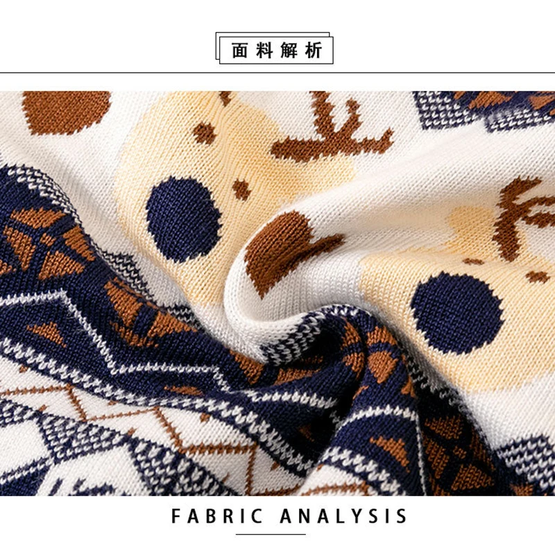 عيد الميلاد الفتيات البلوزات الصوفية الخريف الشتاء جديد الأيائل ثلج طباعة الجولة الرقبة سميكة الدافئة عيد الميلاد متماسكة أعلى ل 3-8Y الفتيان البلوز #6