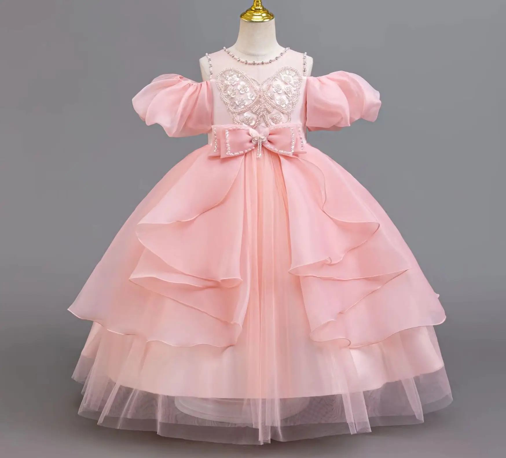 

Girls‘ Evening Dresses Girl Elegant Party Dress Piano Children Clothes Gown Beading 4 to 12 Years