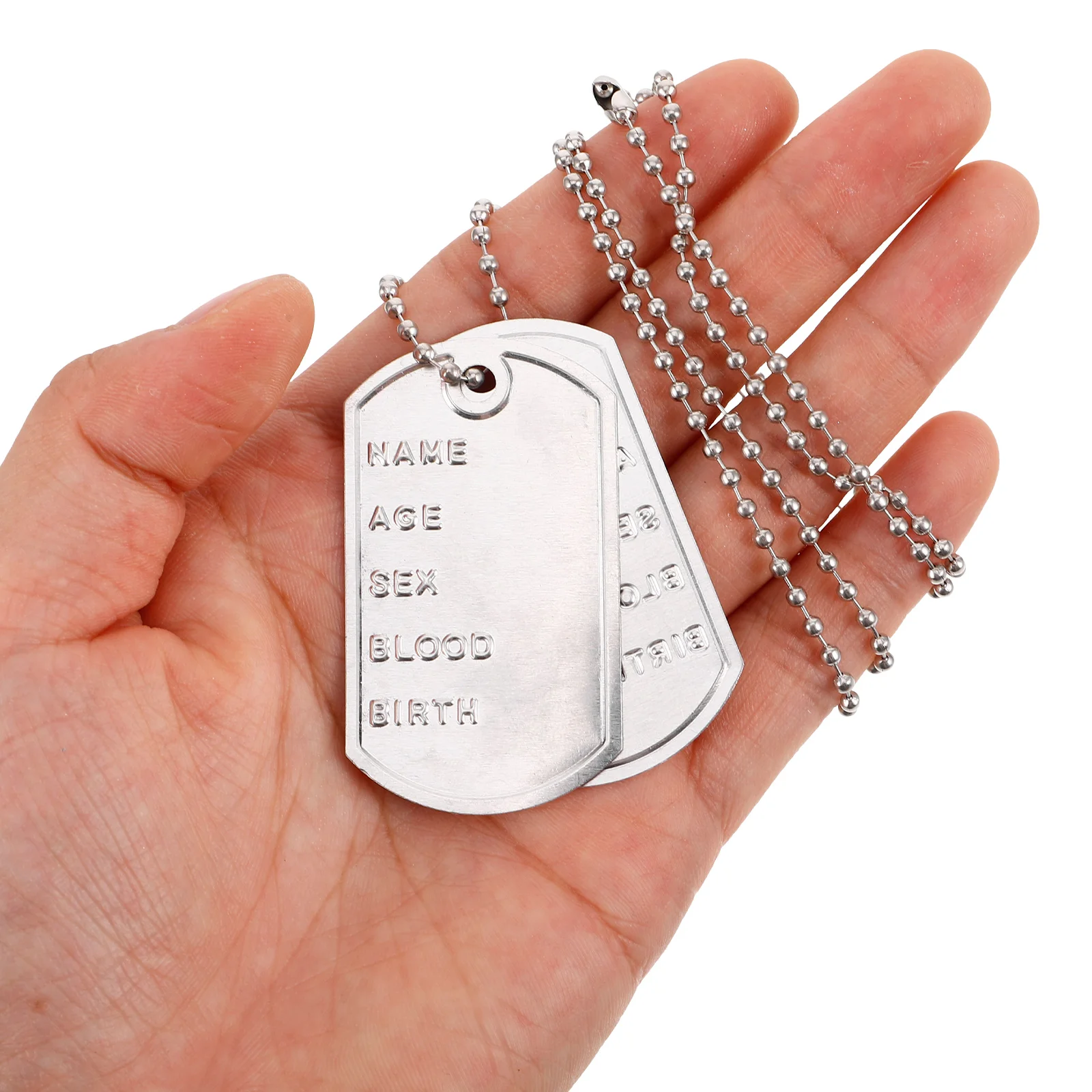 Dogtags Necklace Cosplay Metal Pendants Men Jewelry Necklaces for Craft Charms Silver Man