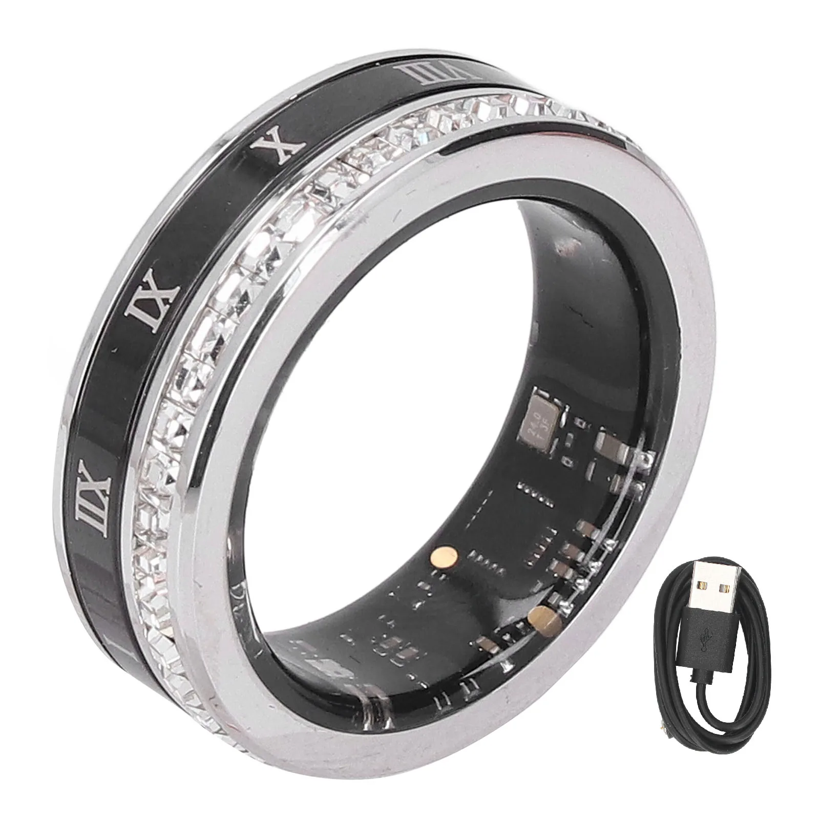 Fitness Ti Steel APP Control Salud Carga magnética Conteo de pasos IP68 Resistente al agua para actividades al aire libre en el hogar