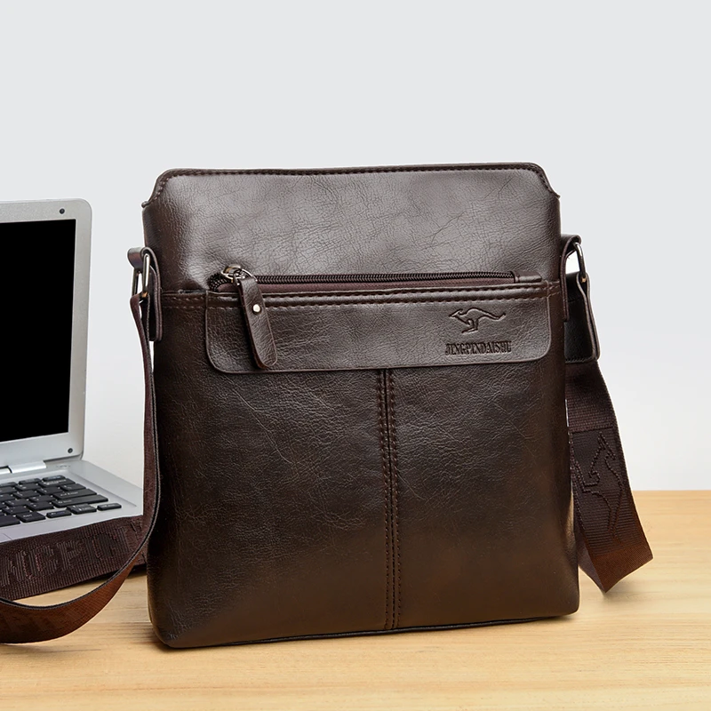 Business-Casual-Rucksack für Herren, Umhängetasche aus PU-Leder mit mehreren Fächern und großem Fassungsvermögen – Detail 26
