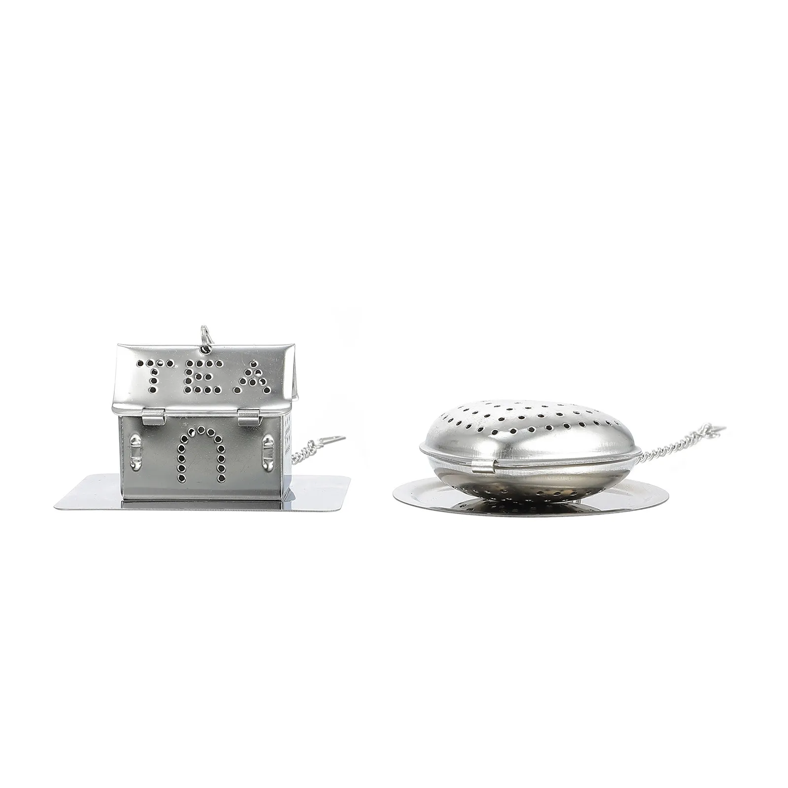 2Pcs High Quality Stainless Steel Tea Strainer with Hook Chain Hanging Design for Tea Infusion Chinese Medicine Spices Filtering