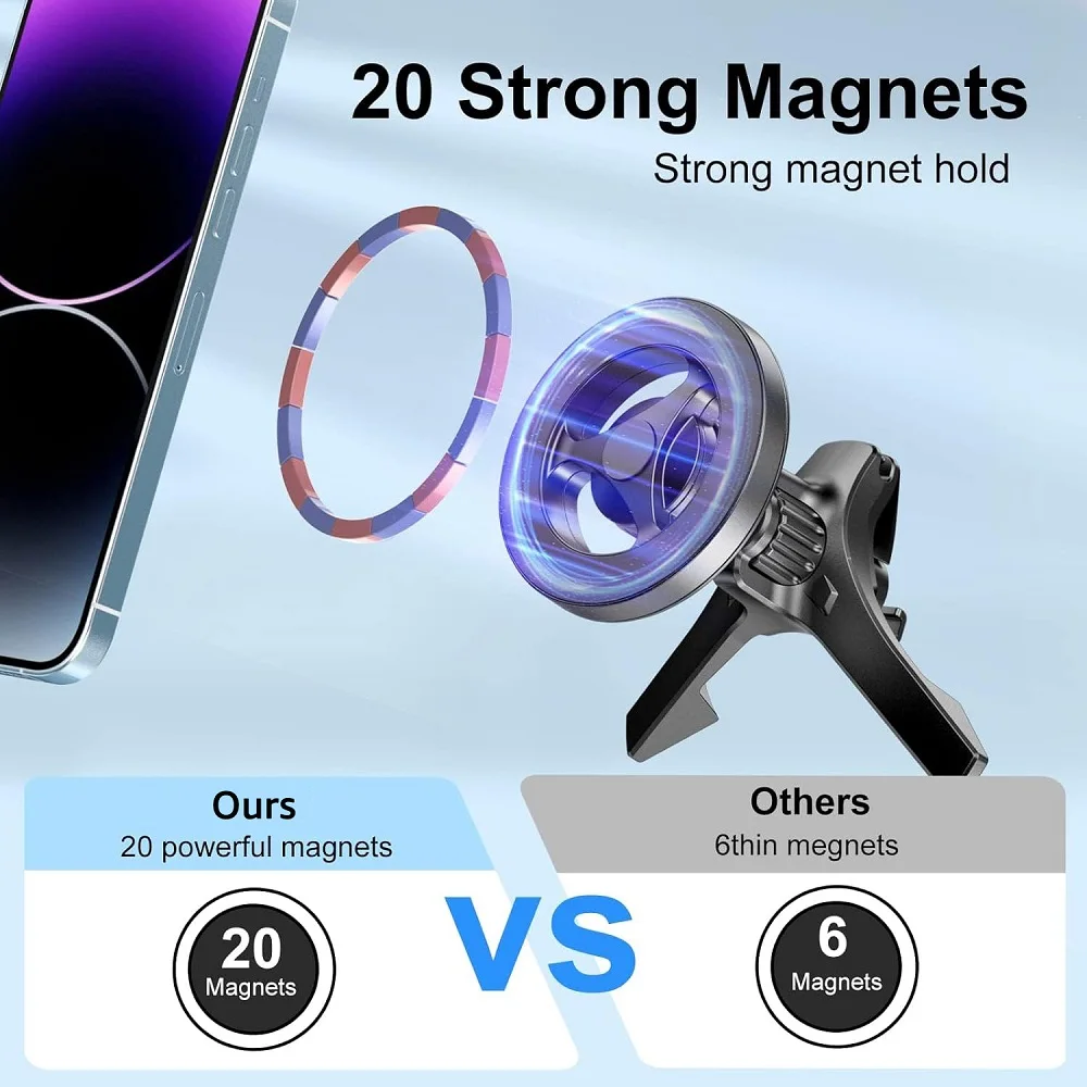 Universal Car Air Vent Mobile Phone Holder Mount for MagSafe Strong Magnet Car Air Outlets Cellphone Clips for iPhone Xiaomi