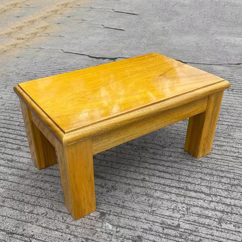 Solid Mortise and Tenon Traditional Craft Varnish Step Stool Camphor Wood Bench for Household,Rectangle