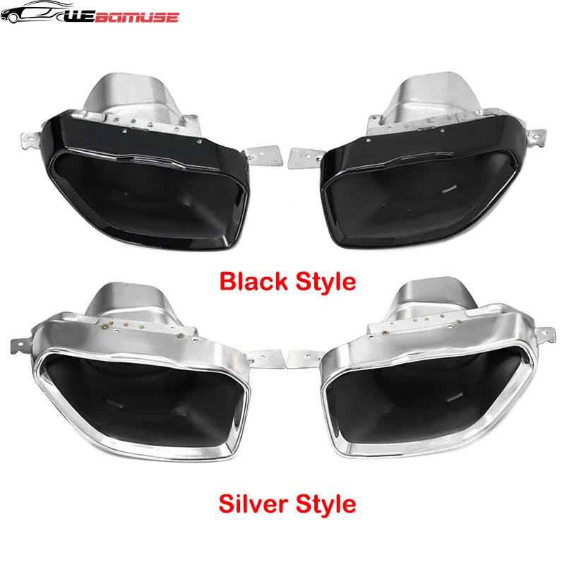 لسيارات BMW 3 Series G20 G21 M340i 2019 إلى 2024 حقيقية سيارة العادم مربع ميناء أسود العادم الخمار فوهة #3