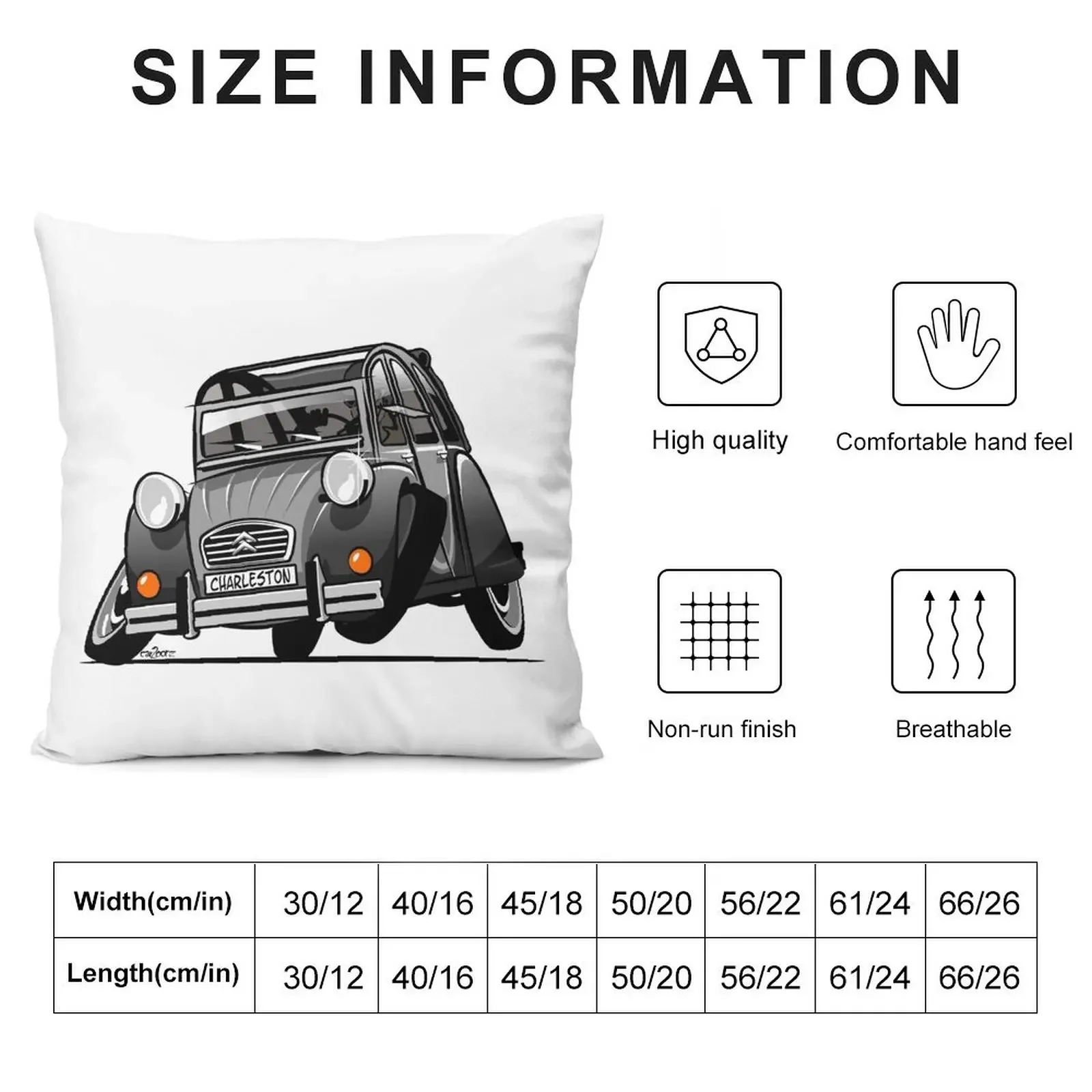 2CV caricature Charleston grey Throw Pillow Cushion Cover Set Sofa Cushion Pillow Cases pillow pillowcase