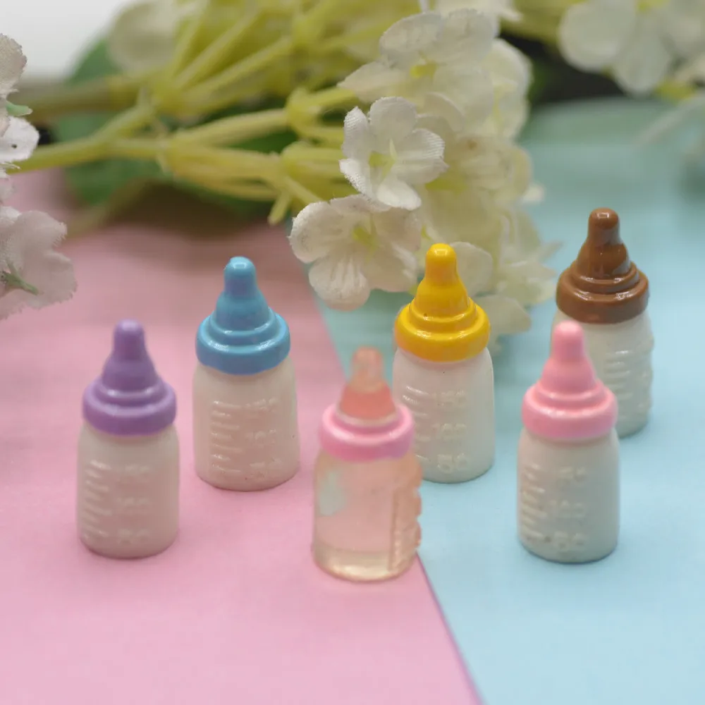 Resin Dollhouse Feeding Bottle Miniatures DIY Crafts Supplies Baby Shower Party Decorations Scarpbook Emebellishment Materials