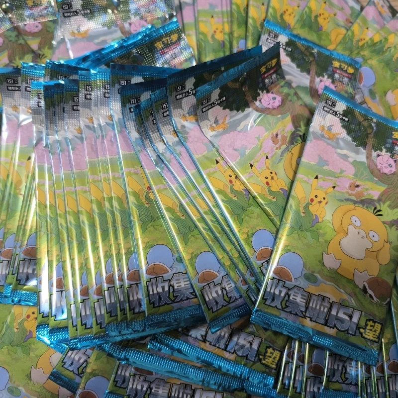 100% Original Pokemon PTCG รวบรวม 151 Hope Booster Pack เหรียญชุดของขวัญกล่องตัวย่อจีนสะสมการ์ดของขวัญ