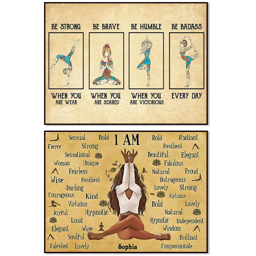 Yoga Girl Wall Art - 'Lose My Mind Find My Soul Home' Meditation Poster Namaste Gift for Yoga Lovers Home Decor