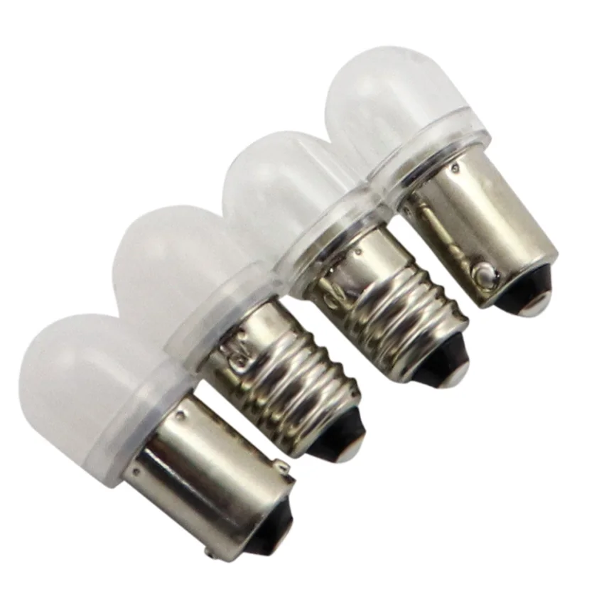 5Pcs E10 Screw Ba9s LED Upgrade Flashlight Bulb 6V 12V 24V Light Lamp Replacement Torch Bulbs Warm / White