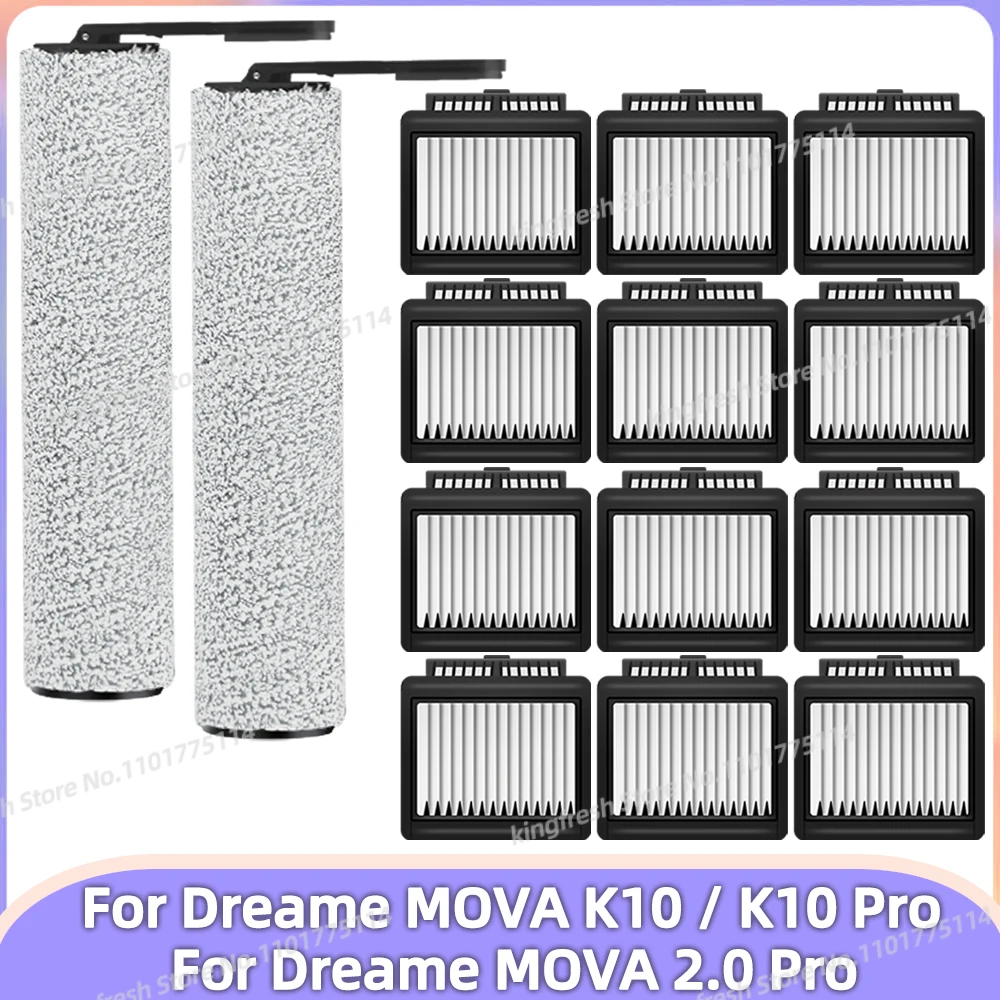 Совместимо с Dreame MOVA K10 / K10 Pro, Trouver K10 / K10 Pro, MOVA 2.0 Pro Запасные части для пылесоса Основная щетка Фильтр HEPA Аксессуары