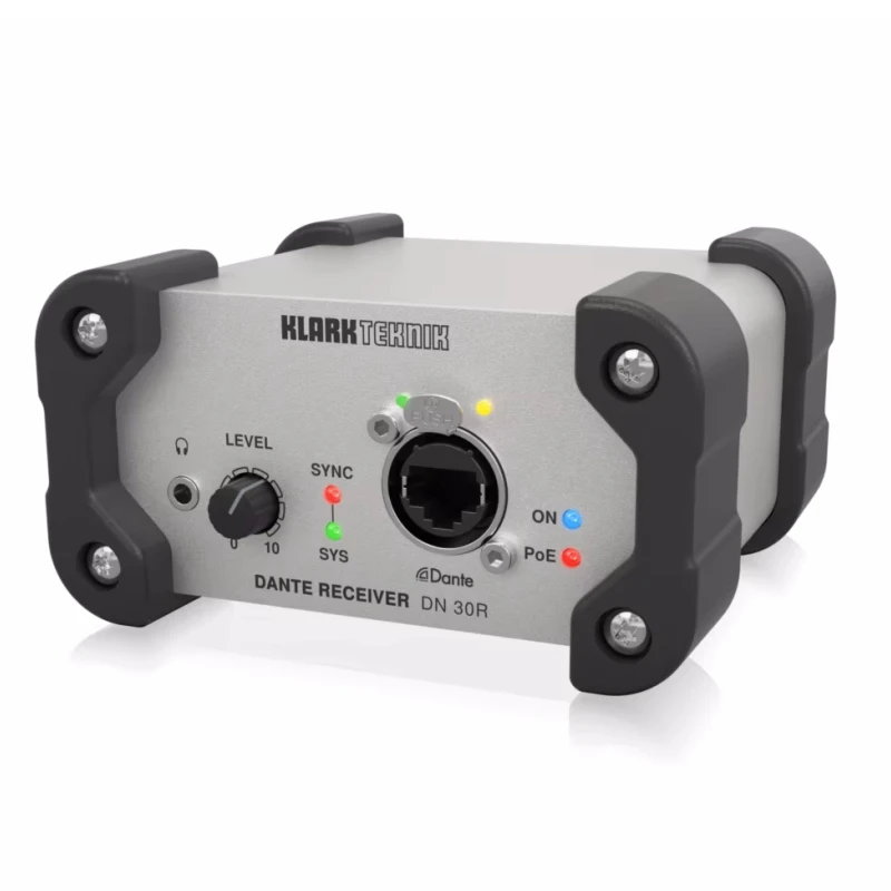 Klark Teknik DN 30R 2-Channel Dante Audio Receiver for High-Performance Networking built-in headphone amp for local monitoring