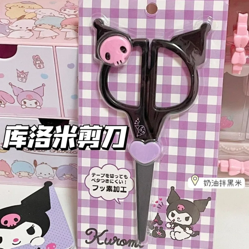 New Kawaii Sanrio Kuromi Cinnamon Roll Anime Cartoon Innovative Handmade Stainless Steel Knife with Cover Student Scissors Gift