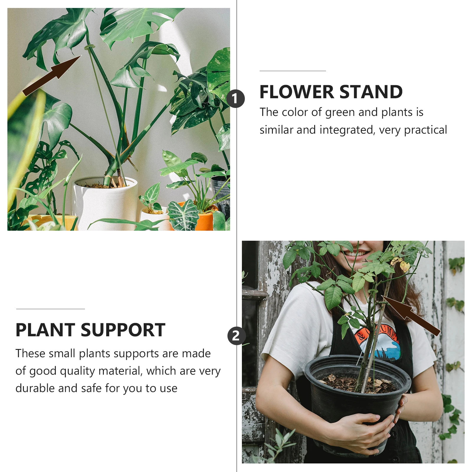 30 peças haste de suporte de plantas para vasos de plantas premium fibra de vidro suporte multifuncional leve jardinagem interna