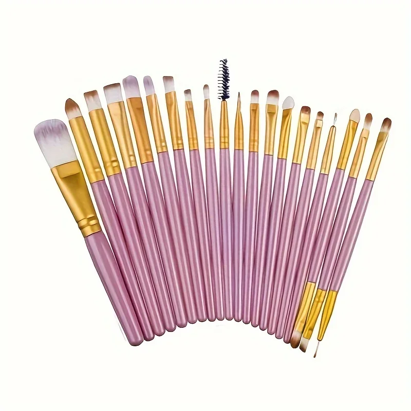 Soft Blush Foundation Beauty Tools Makeup Brush 20PC Set Eye Shadow Brushes Double-Ended Bristles Brushes Portable Makeup Tool