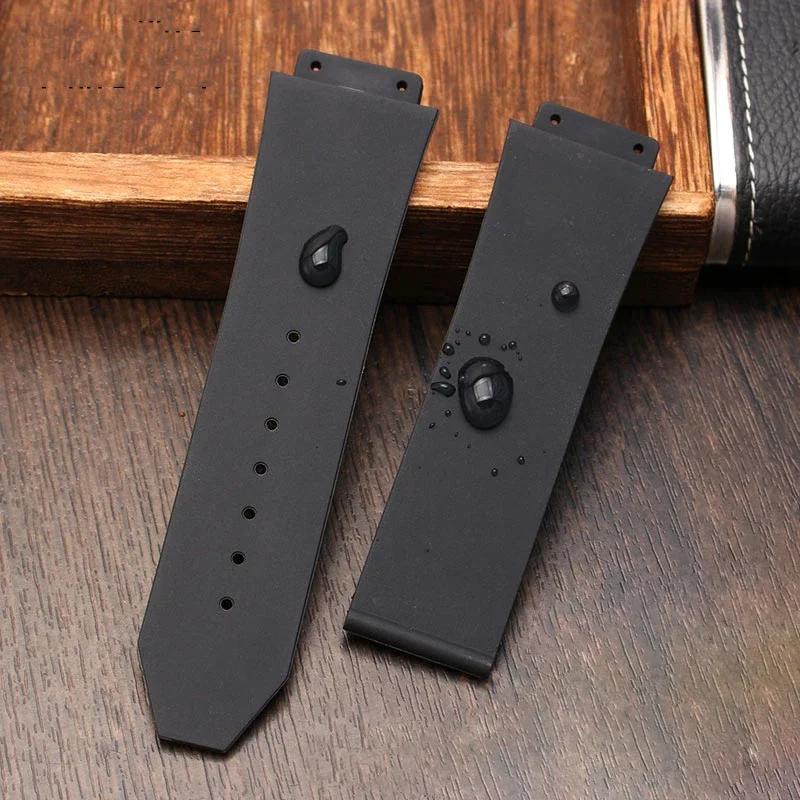 سوار ساعة بيغ بانغ لحزام ساعة هبلوت ، سوار ساعة أصلي للرجال ، مطاط سيليكون أسود ، أداة مجانية ، جديد ، طراز 2 ، 26*19