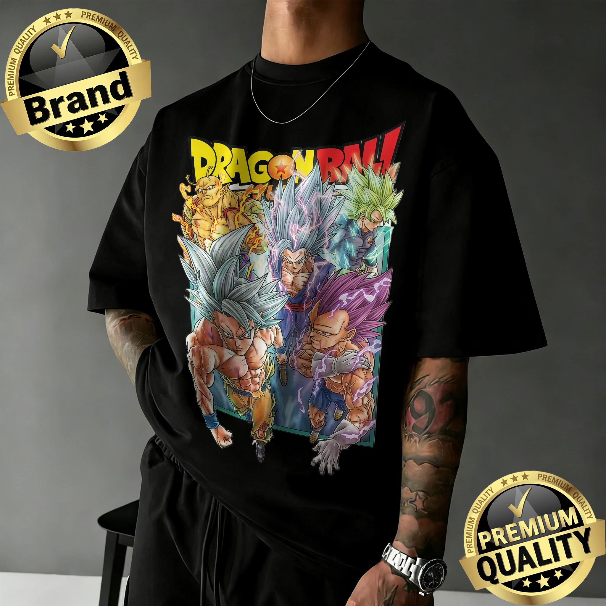 2026 Summer New Arrival Dragon Ball Cotton T-shirt Men's Clothing Goku Vegeta All Transformations Graphic Tee for DBZ T Shirt