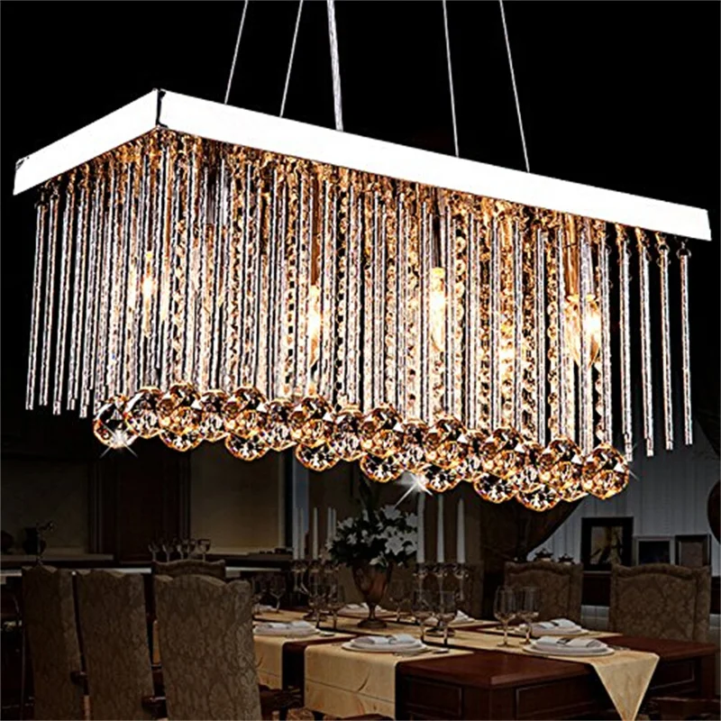 

Modern K9 Crystal Chandelier Rectangular Design Crystal Restaurant