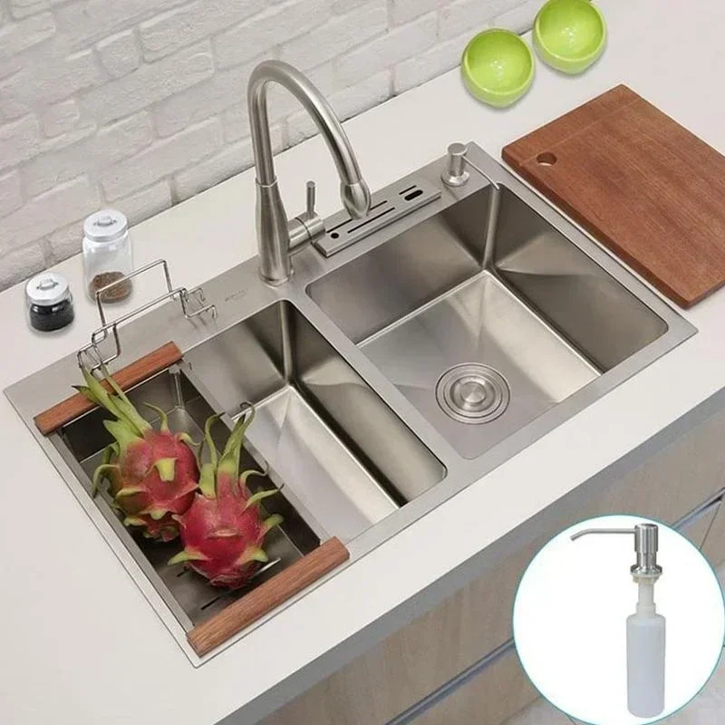 Tête de distributeur de liquide en acier inoxydable, évier Regina, design intégré, bouteille de cuisine, outils pratiques, presse à main