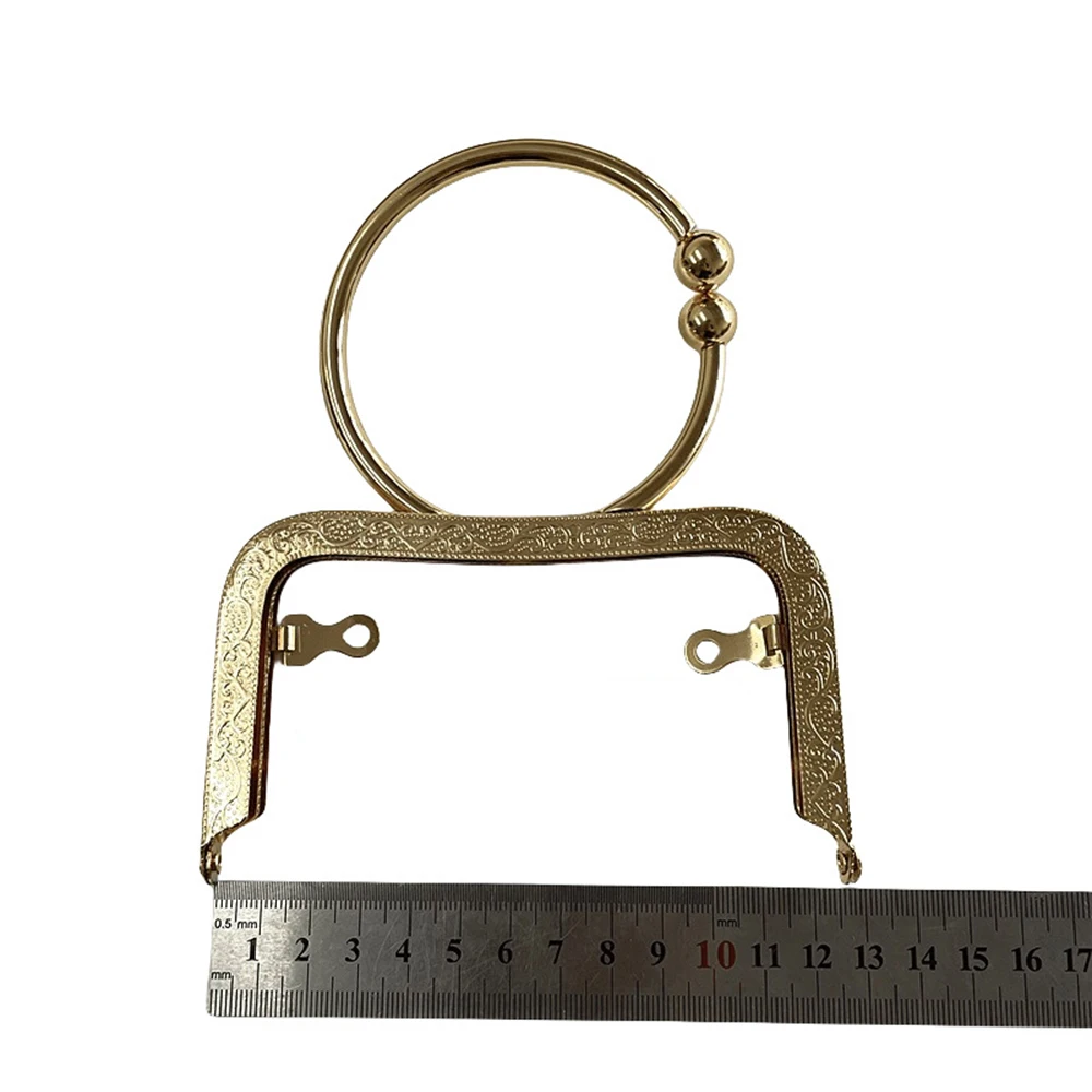 Metal Purse Frame Exquisite Ring Handle Kiss Clasp Lock High-Quality Handbag Clasp Frame For Leather Bags Diy Projects Accessory