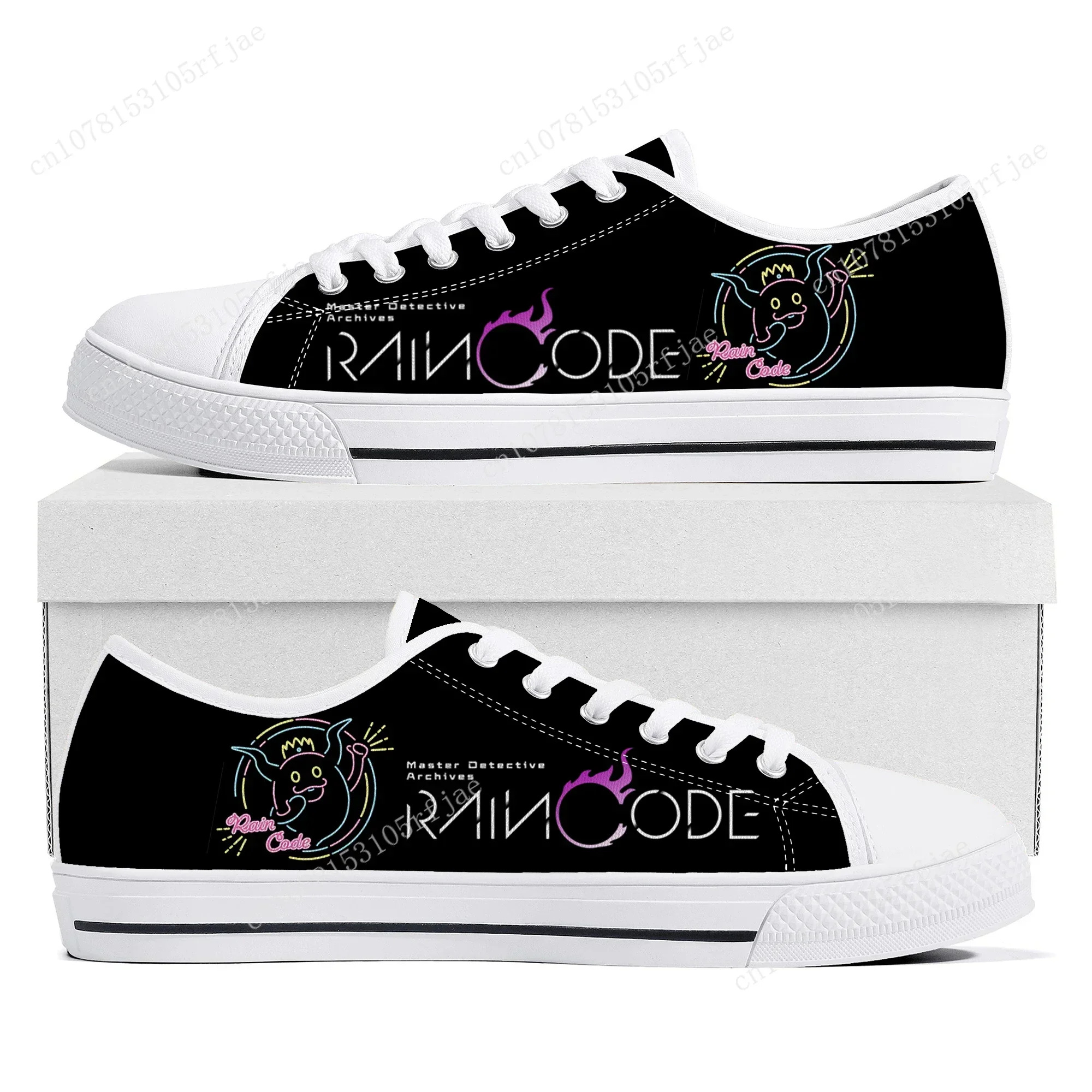 Master Detective Archives RAIN CODE Low Top Sneakers Game Womens Mens Canvas Sneaker Couple Custom Built Shoes