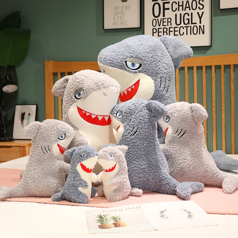 

25/35/45/60cm Cartoon Shark Plush Pillow Toy Cute Stuffed Animals Sharks Fish Plushies Doll Anime Soft Kids Toys for Girls Gifts