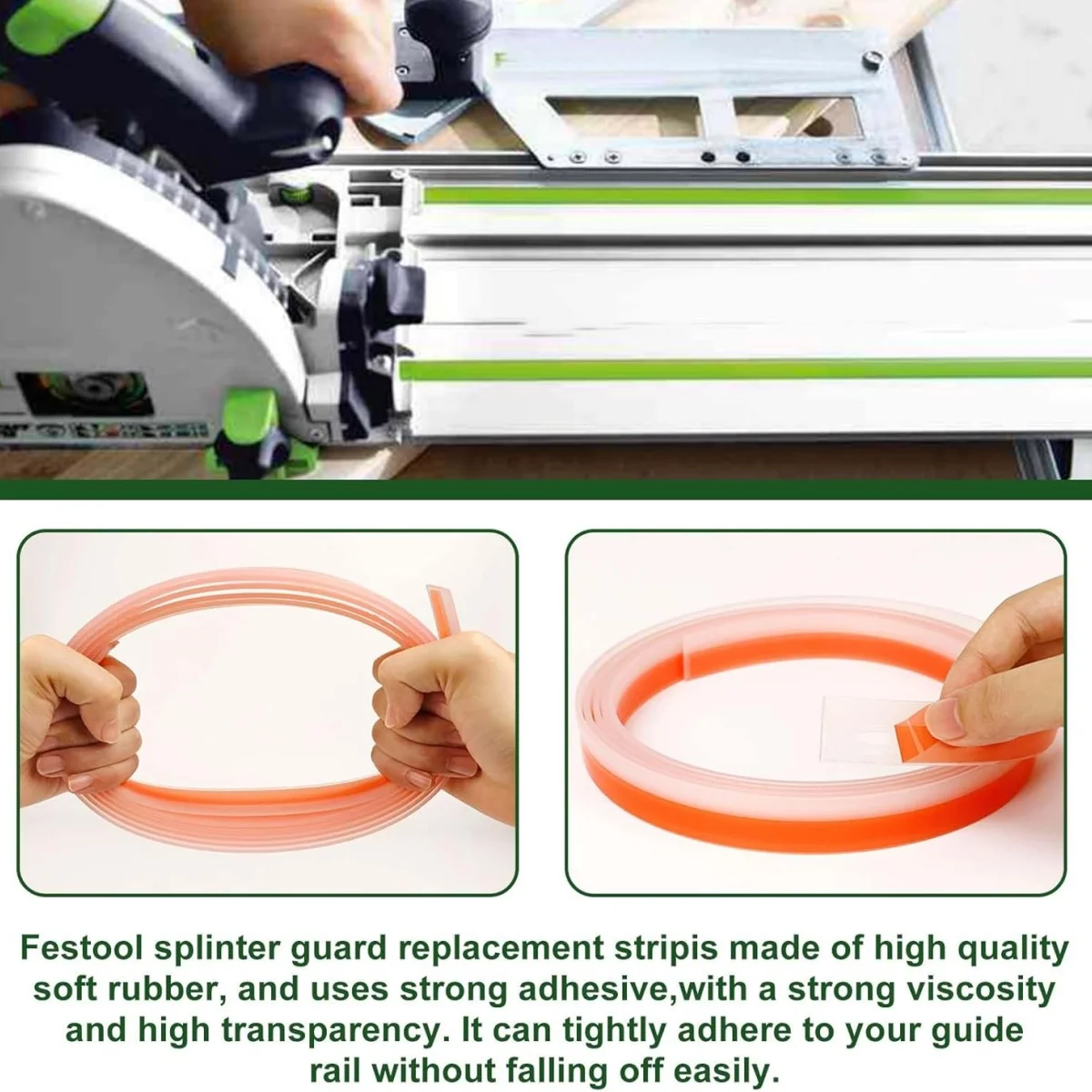 Rail Saw Fragment Protection Belt, Length About 3M Used For Self-adhesive Track Saw Accessory Parts, Easy To Replace Accessories