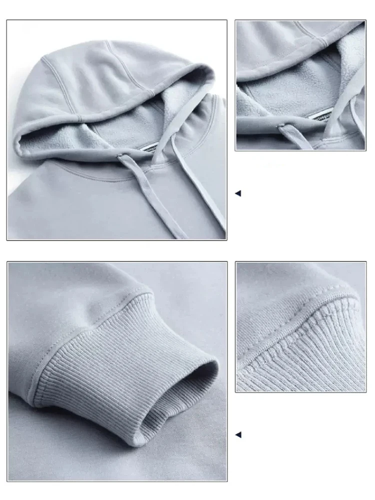 Exported to Japan Autumn Winter Embroidery logo Plush Thickened Men's Sweatshirt Hoodie Warm Men women Casual Fashion Tops