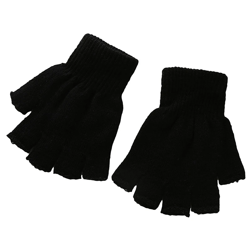Gants demi-doigts pour hommes et femmes, mitaines de poignet, chauds, cyclisme en plein air, gants sans doigts commandés, hiver