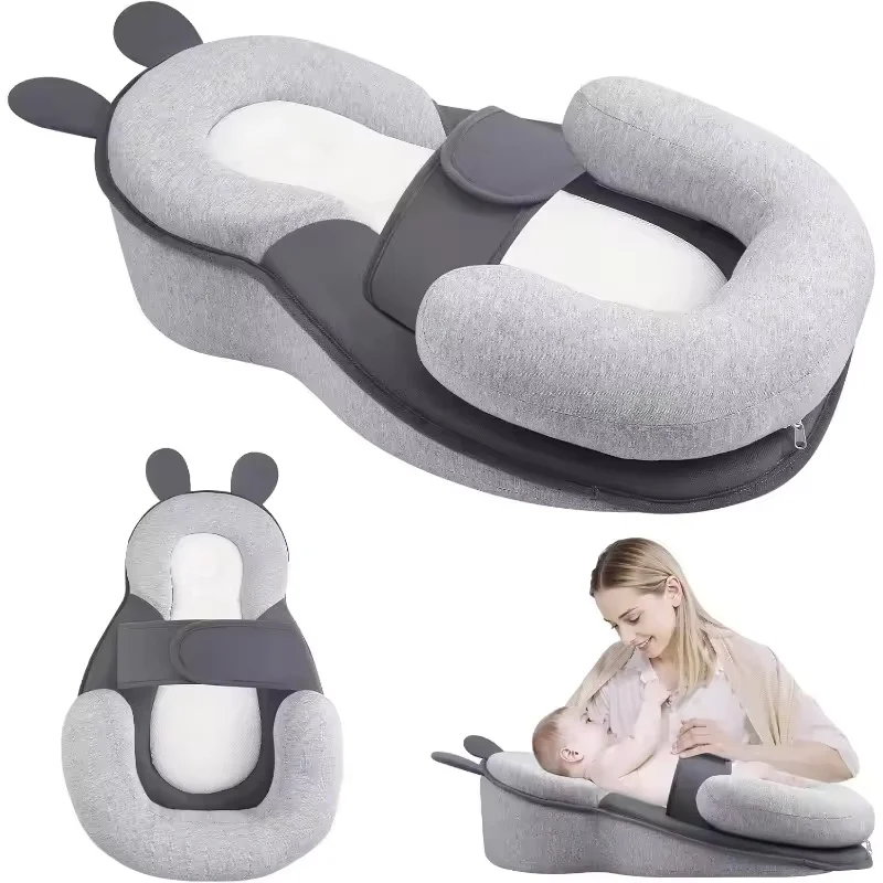 For Breastfeeding Baby, Multifunctional Baby Feeding Pillow with Adjustable Safety Strap, Feeding Support for Newborn