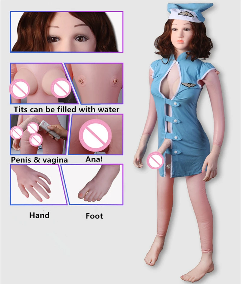 Newes! Unisex Ladyboy Inflatable Sex Doll With Vibration Penis Real Vagina and Anal Sex Toy For Lesbian and Gay Adult Products