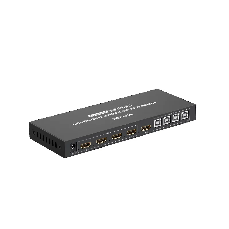 Quad HDMI KVM Multiviewer 4x1 4 Port, Support 4K PIP POP Keyboard Mouse Boardless Crossing