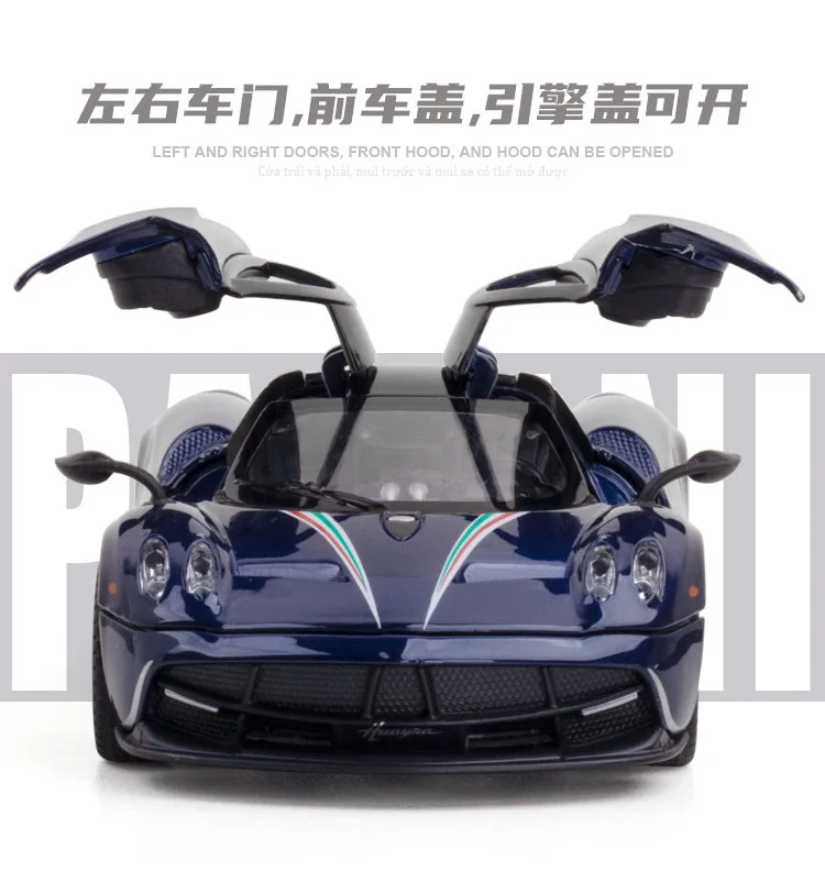 1:32 Dinastia Sound and Light Pull Back Toy Sports Car Music Model Diecast Alloy Car Model Collectible