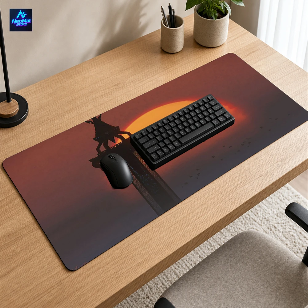 Sunset Japanese Mouse Pad Laptop Large Gaming Desk Mat 90x40cm Fantasy Silhouette Accessories