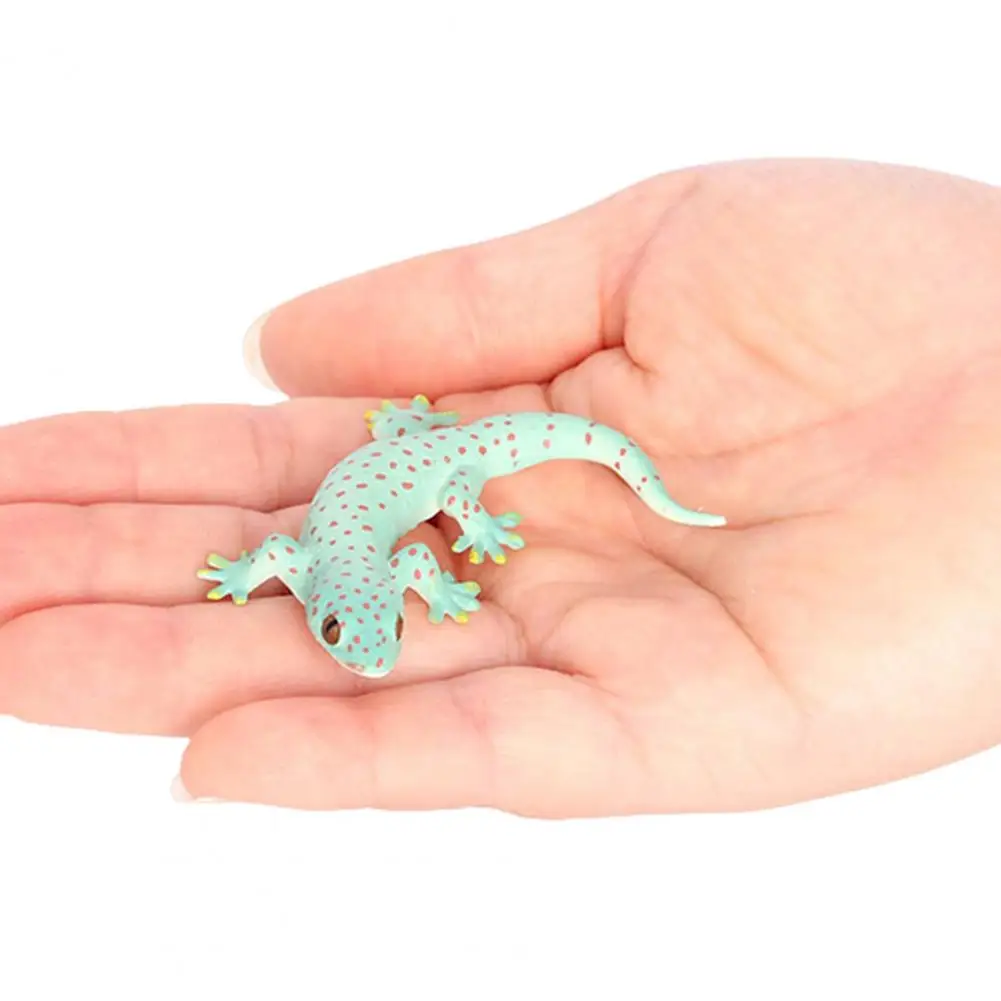 Simulation Gecko Model Miniature Gecko Statues Halloween Educational Toys for Kids Lifelike Gecko Figurine