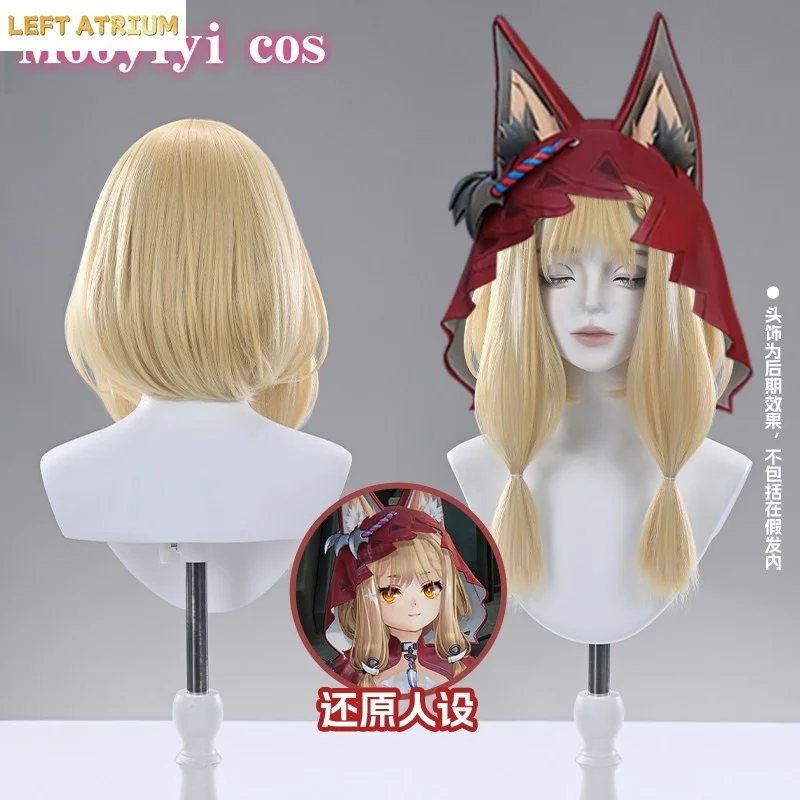 

Newly Rossi Cosplay Wig Halloween Christmas Comic Exhibition Game Arknights Endfield Free Cap Cute Wig 48CM Length