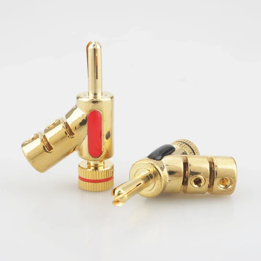 4pcs High quality Hi End Gold plated lock speaker cable plug banana connector,​100% brand new