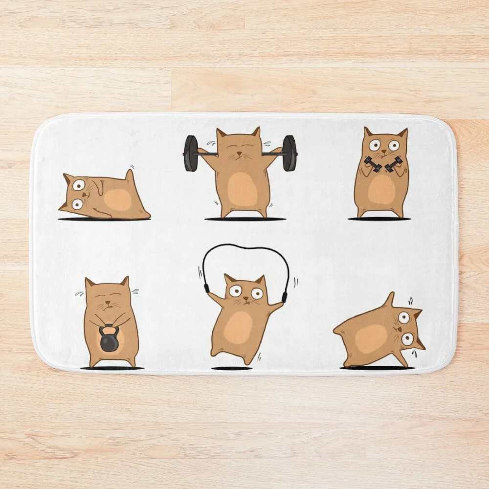 

FITNESS CAT Bath Mat Mats For Bathroom And Toilet Rugs Baths Slip-Resistant Mat