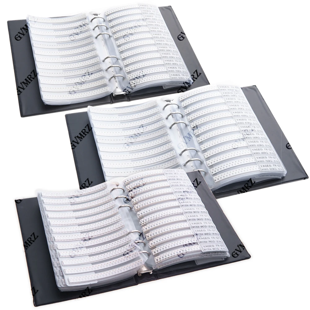0201 0402 0603 0805 Resistor Kit SMD Book Resistor Assortment Kit 1206 1% FR-07 170 Values 0R-10M Smd DIY Sample Book