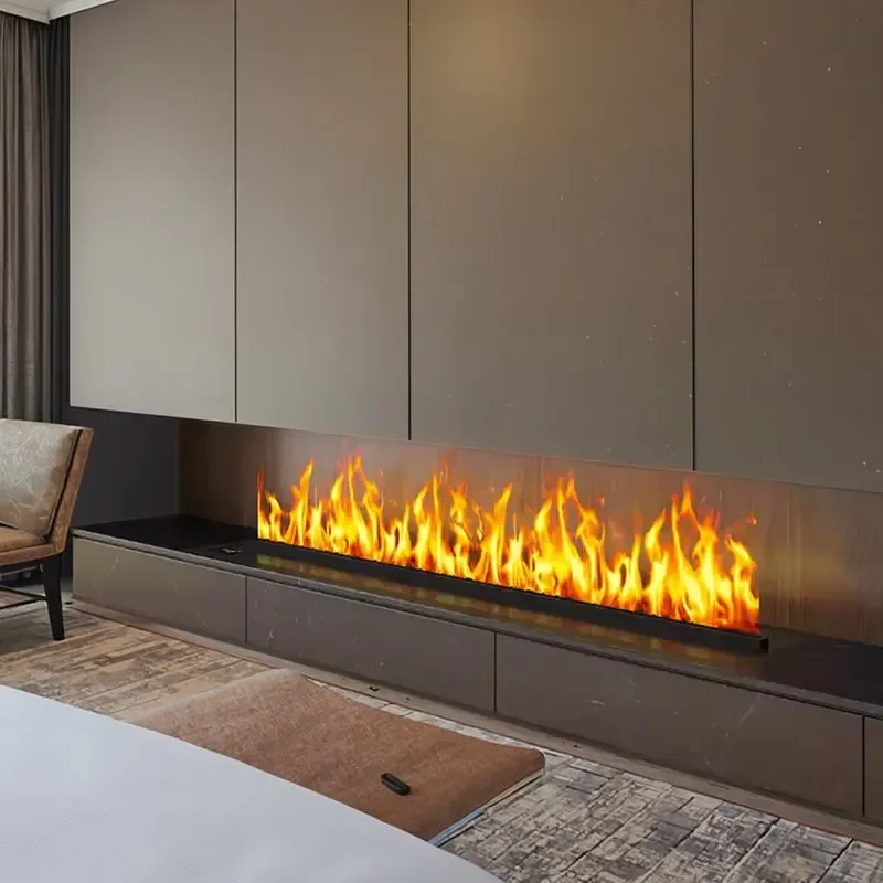 For Smart Ultra-Thin 3D Mist Fireplace Simulated Flame with Electronic Humidifier Built-In Home Decor Cabinet Electric