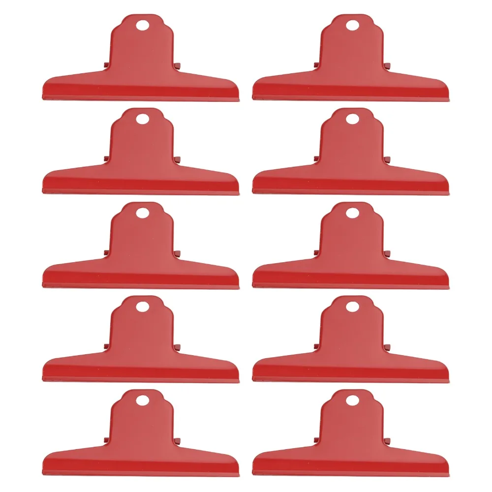 10Pcs Large Size Metal Binder Clip 10cm Electroplating Binder Clip Rustproof Purple/ Red Large Binder Clips Kitchen Organization