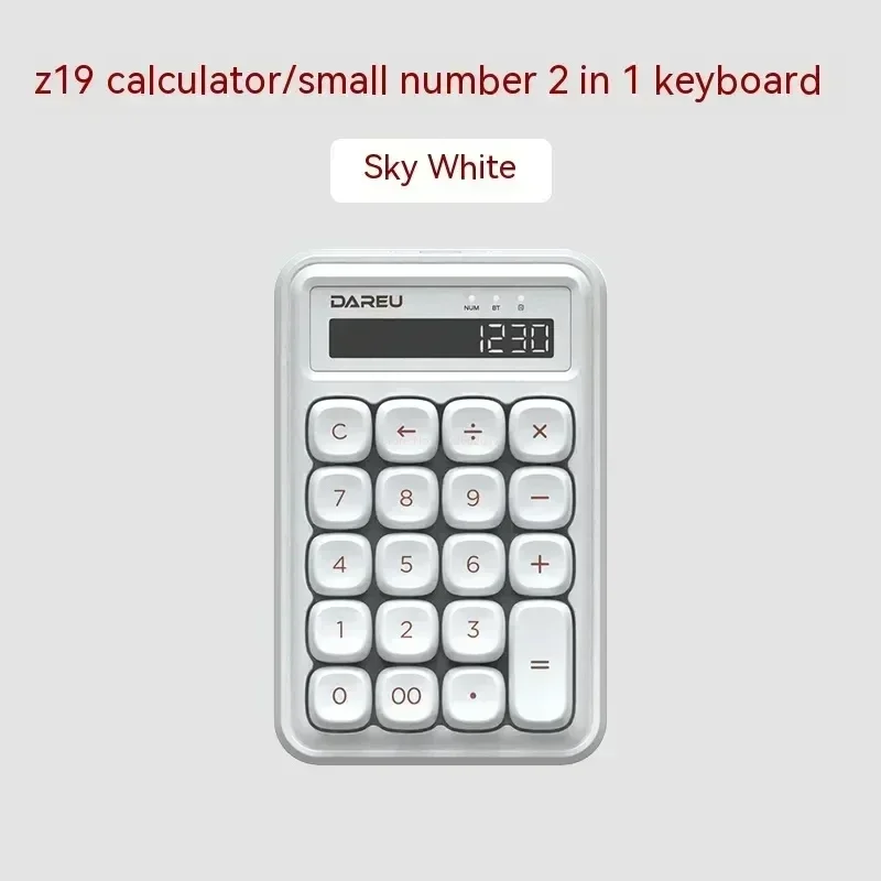 Dareu Z19 Number Keypad Mechanical Keypad 19keys 2 Mode Wireless Bluetooth Calculator LightWeight Portable Office Accessory Gift